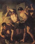 Luca  Giordano The Forge of Vulcan oil on canvas